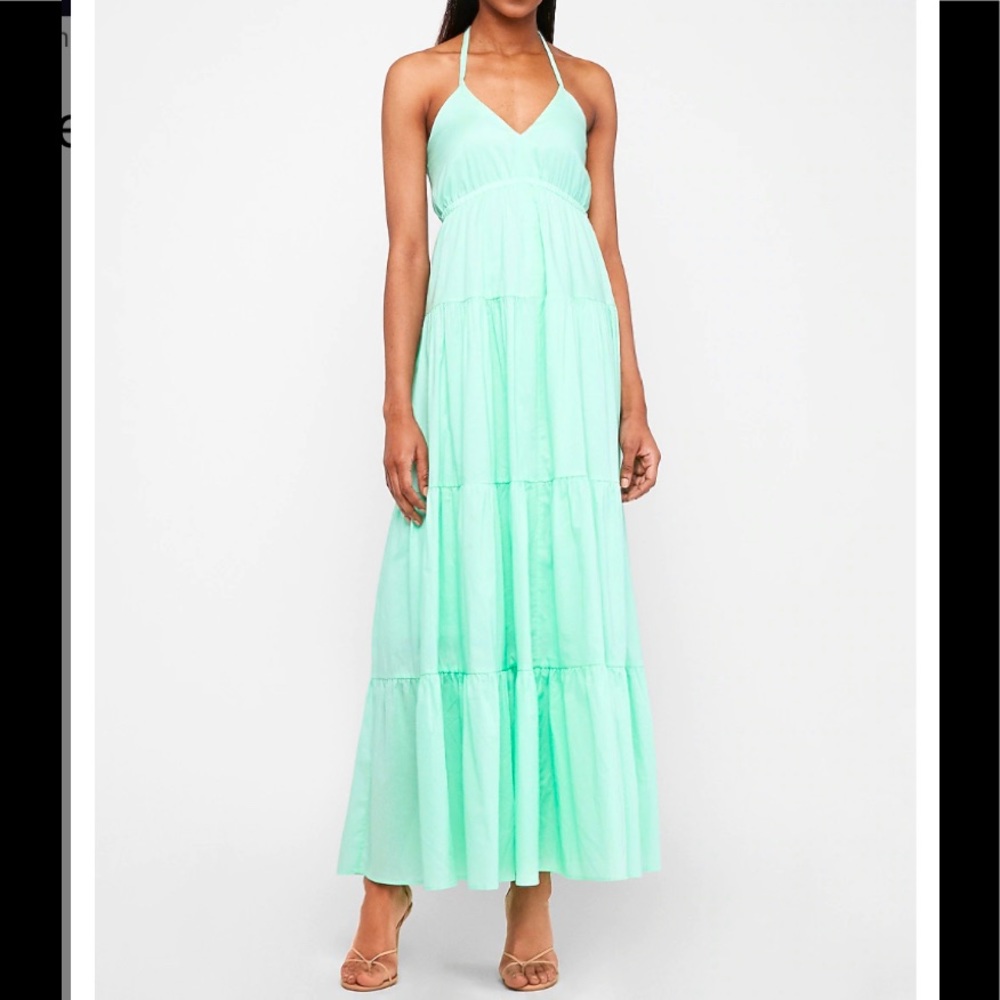 New Express Tiered Halter Maxi Dress